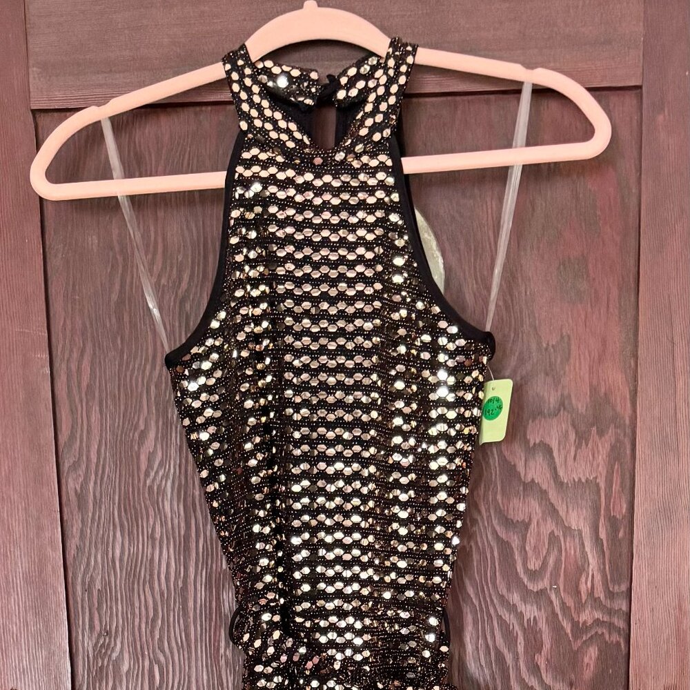 Black and Gold Sequin Jumpsuit